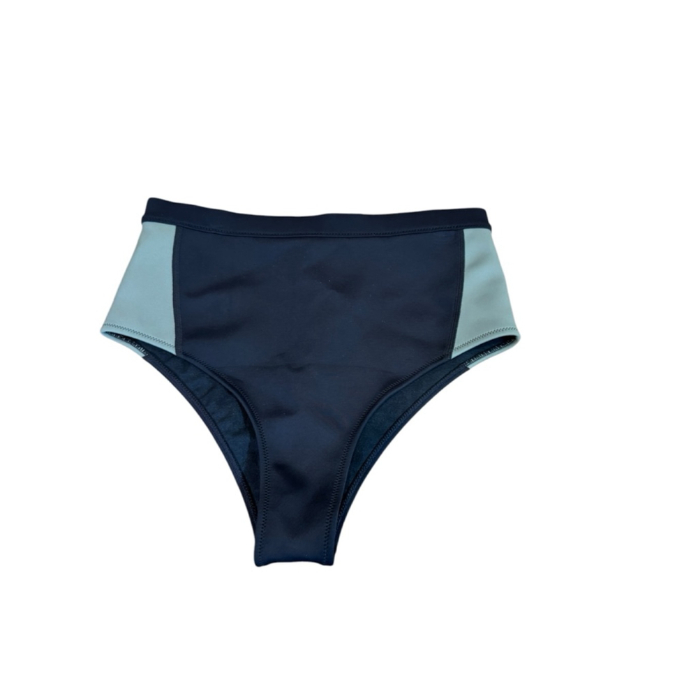 Women's Roxy High Waist neoprene Bikini Bottom Size M Black & Gray